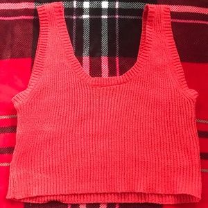 Knit red Rollas tank top